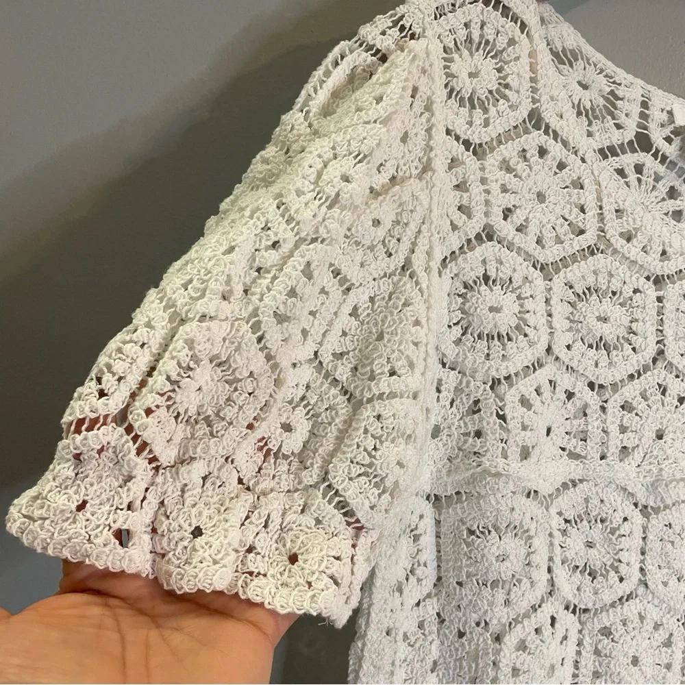 KIRIOUS Los Angeles Womens crochet Top SZ/LG NWT 100% Cotton